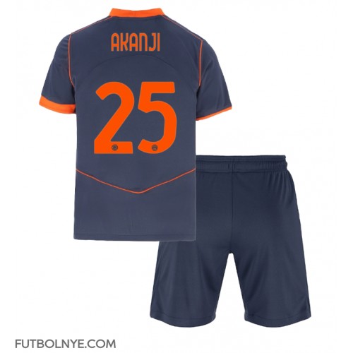 Camiseta Inter Milan Manuel Akanji #25 Tercera Equipación para niños 2025-26 manga corta (+ pantalones cortos)